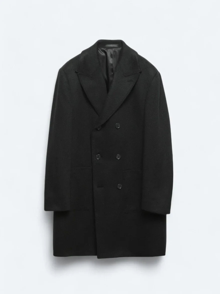 Black Weaving Overcoat - 7