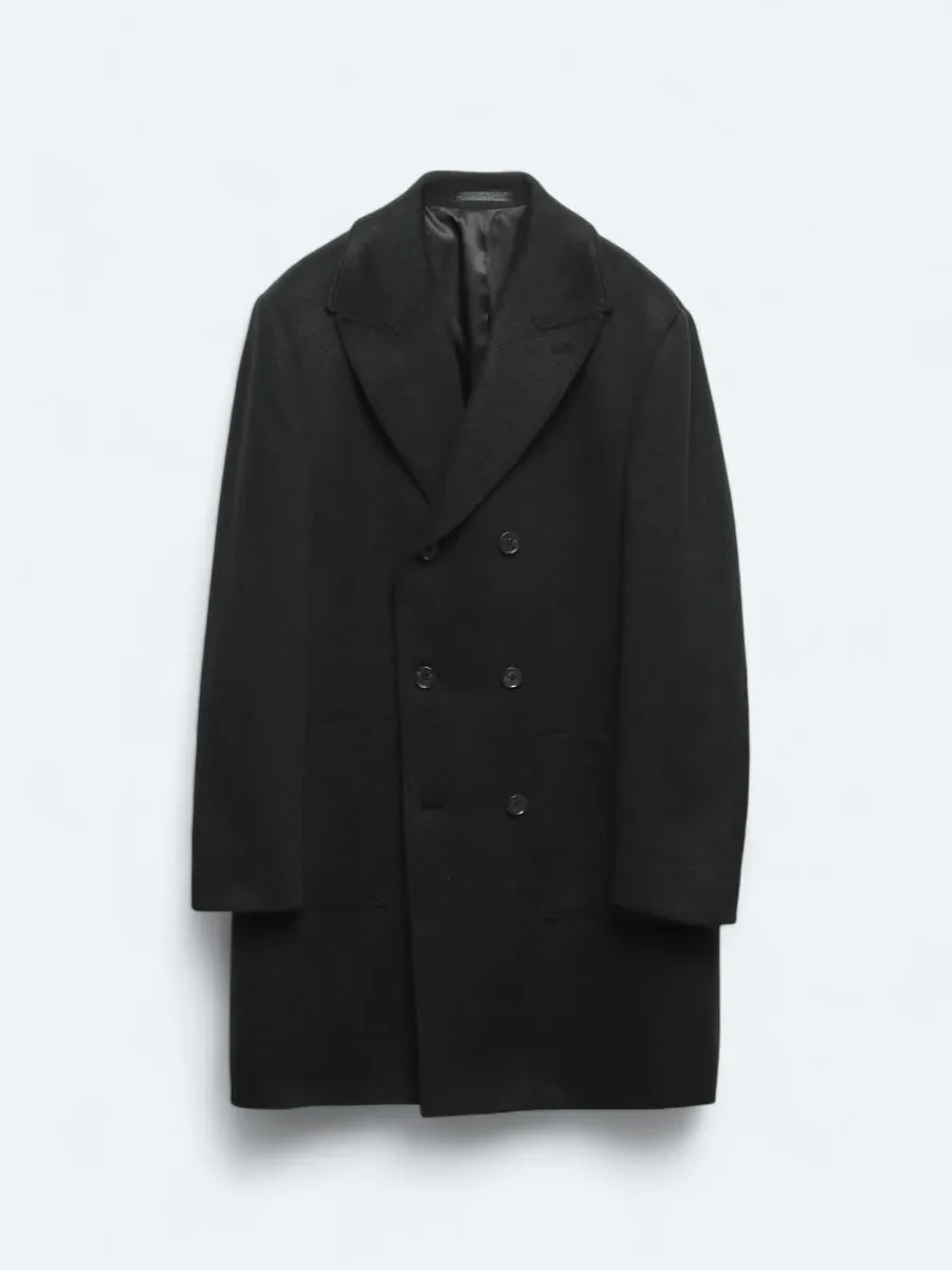 Black Weaving Overcoat - 7