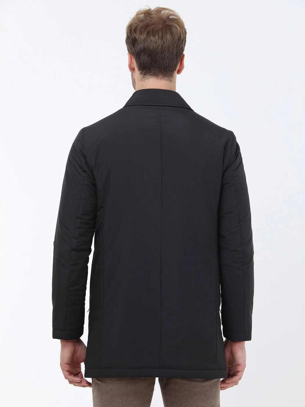 Black Weaving Rain Coat - 5