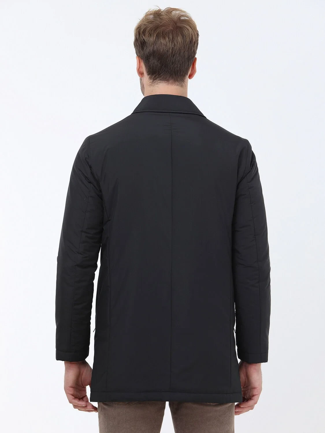 Black Weaving Rain Coat - 5