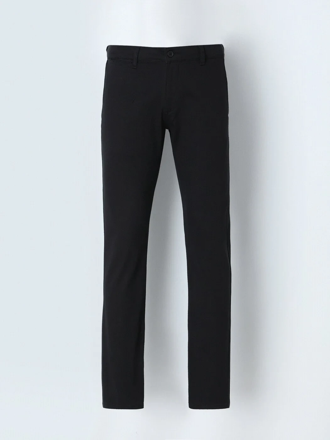 Black Weaving Regular Fit Casual Cotton Blended Trousers - 1