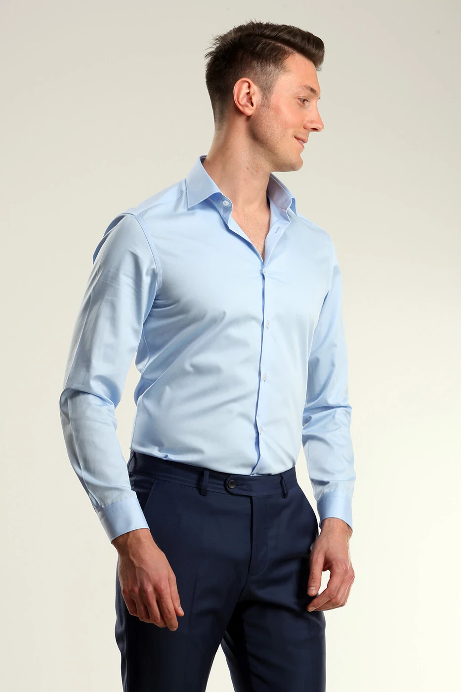Blue 100% Cotton Shirt - 1