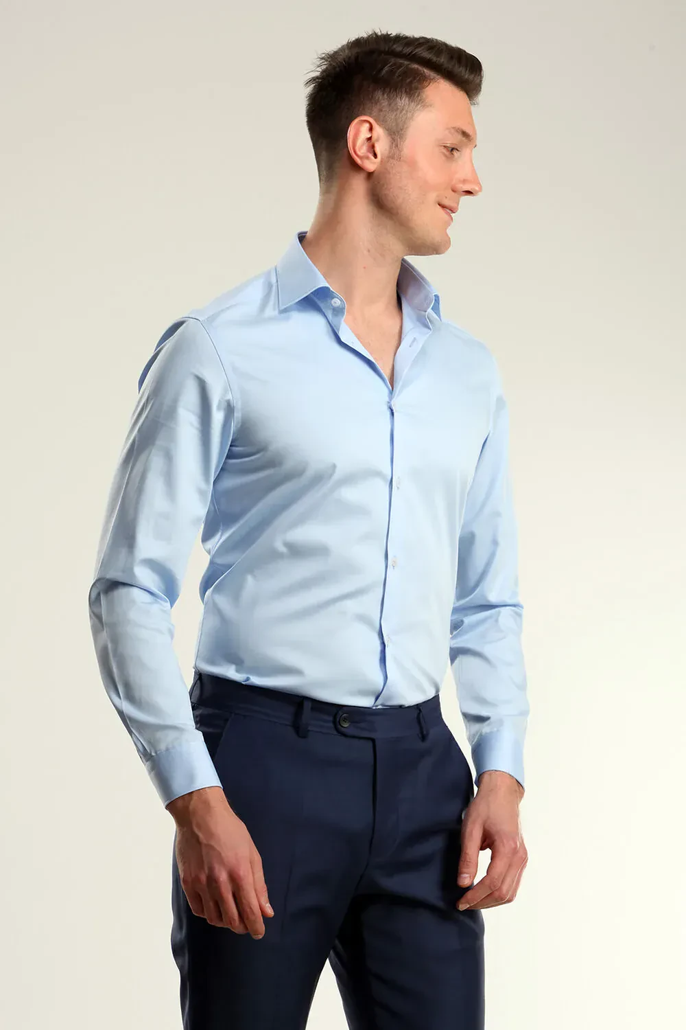 Blue 100% Cotton Shirt - 1