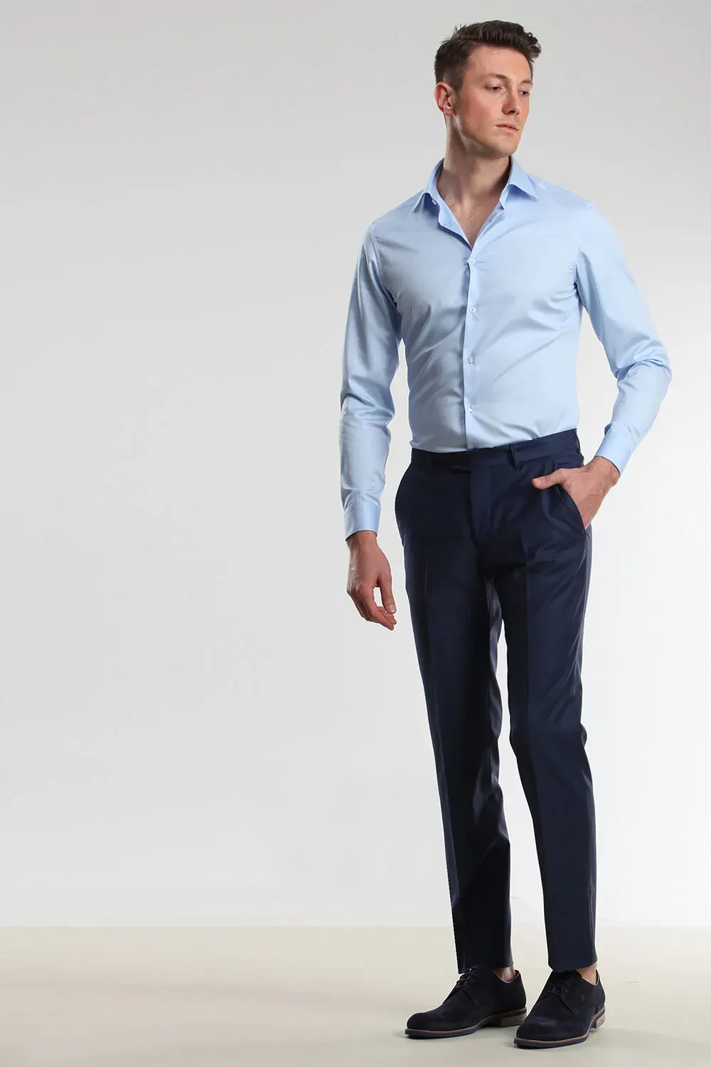 Blue 100% Cotton Shirt - 4