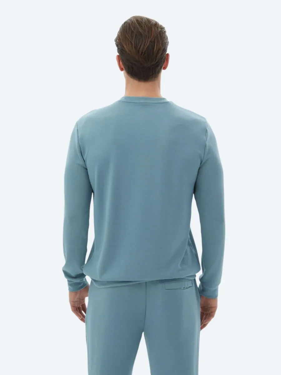 Blue Crew Neck Printed Sweatshirt - 7