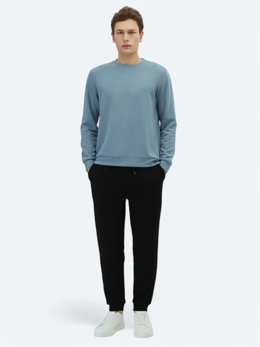 Blue Crew Neck Sweatshirt - 2