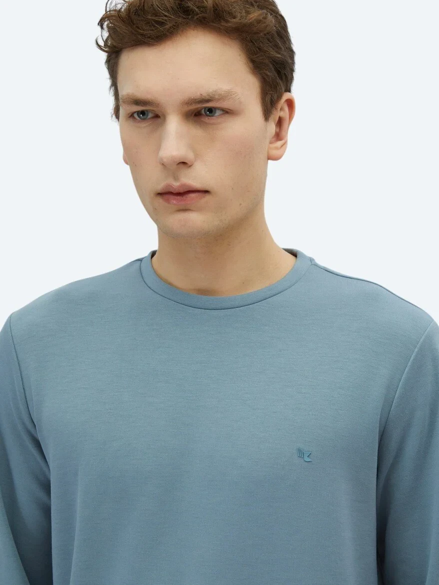 Blue Crew Neck Sweatshirt 