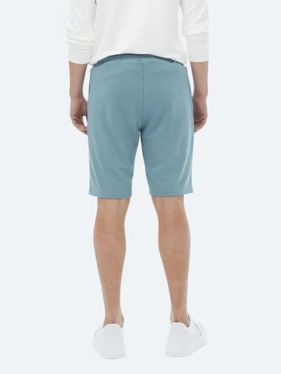 Blue Knitting Jogging Fit Casual Bermuda - 6