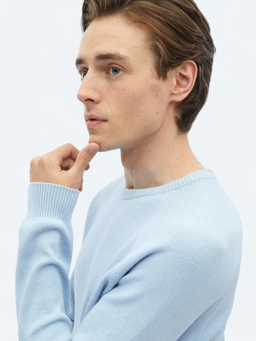 Blue Knitwear Sweatshirt 