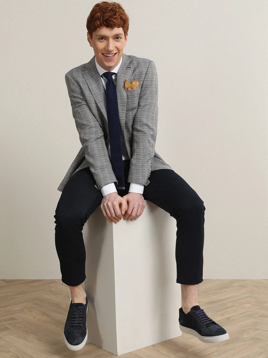 Blue Patterned Modern Fit Jacket - 3
