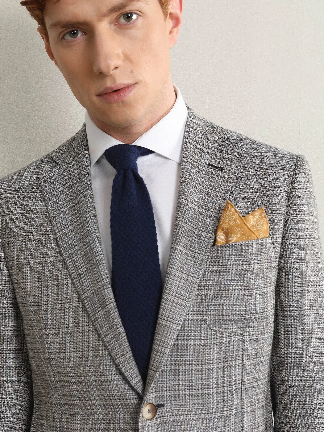 Blue Patterned Modern Fit Jacket - 4