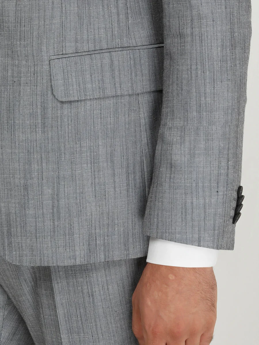 Blue Patterned Modern Fit Suit - 5
