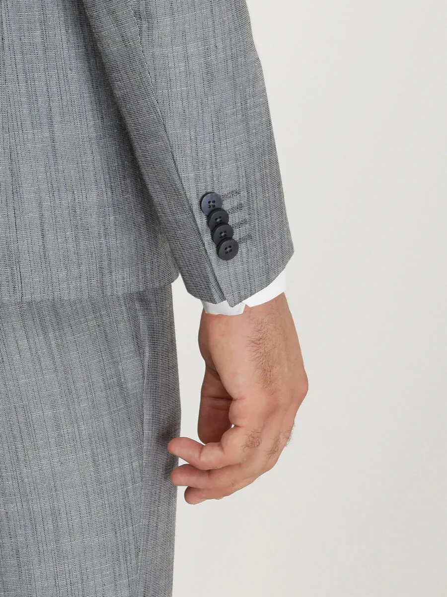 Blue Patterned Modern Fit Suit - 6