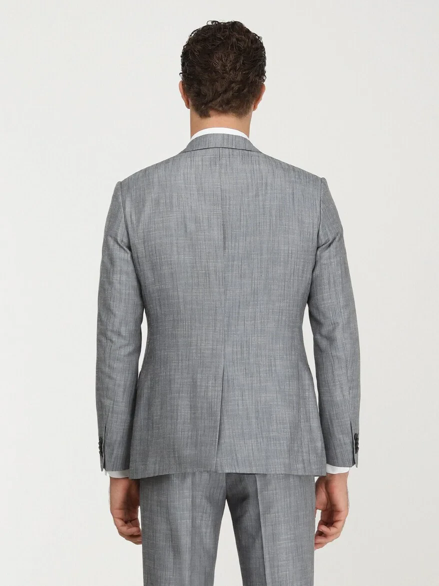 Blue Patterned Modern Fit Suit - 7