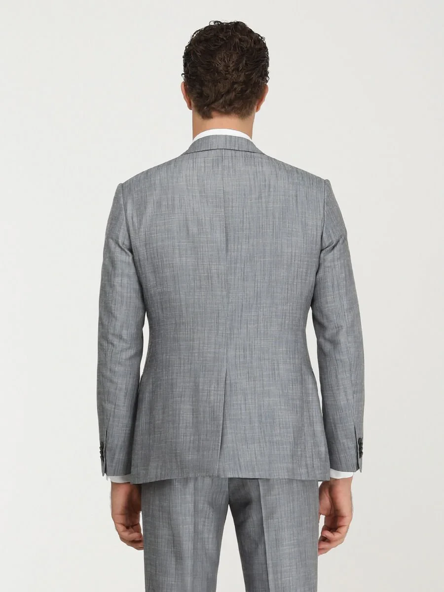 Blue Patterned Modern Fit Suit - 7