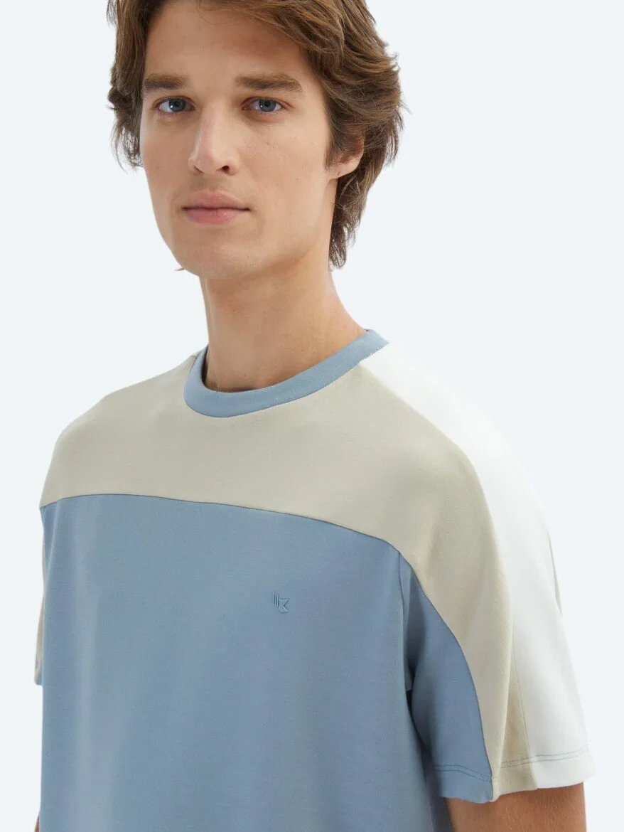 Blue Plain Crew Neck T-Shirt 