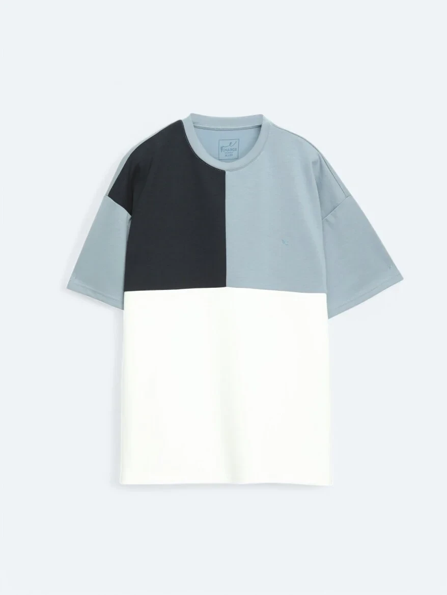 Blue Plain Crew Neck T-Shirt - 7