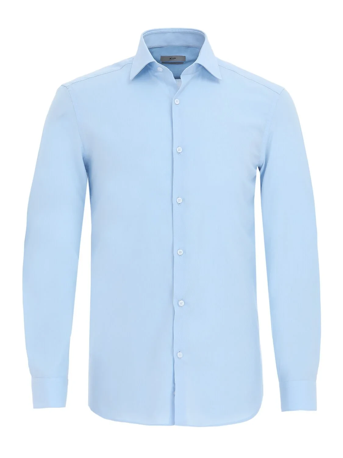 Blue Plain Regular Fit Weaving Classical 100% Cotton Shirt - 5