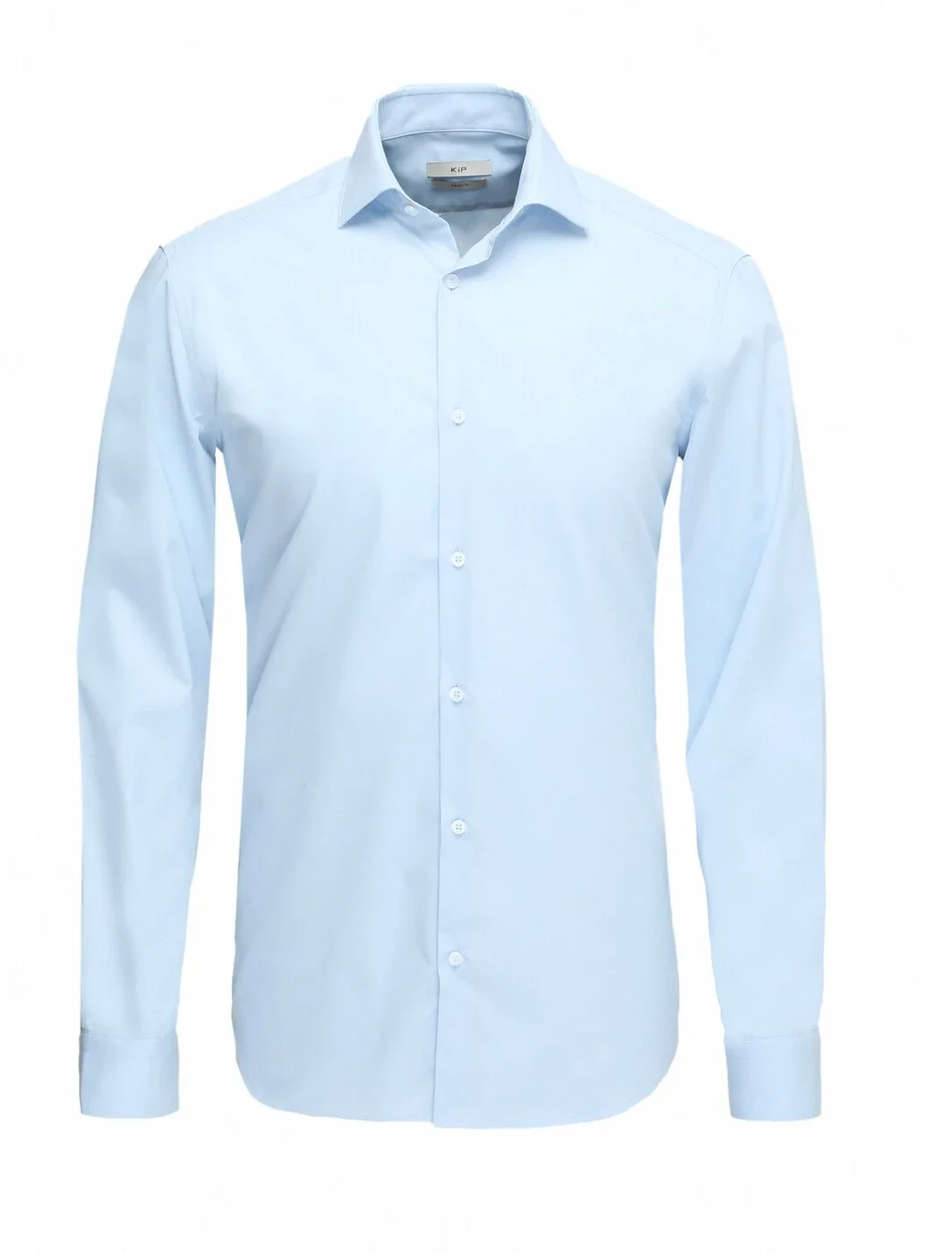 Blue Plain Regular Fit Weaving Classical Cotton Blended Shirt - 1