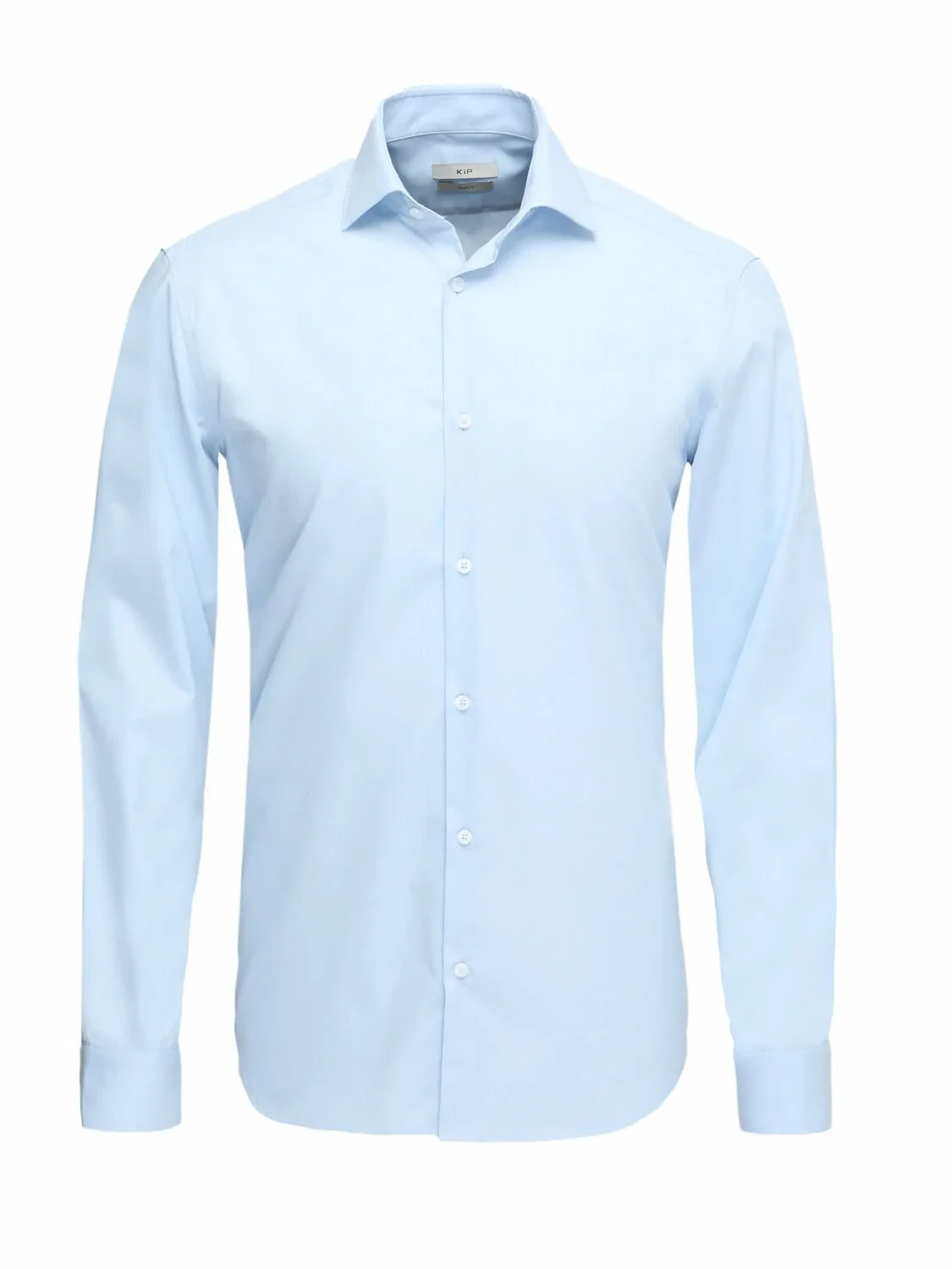 Blue Plain Regular Fit Weaving Classical Cotton Blended Shirt - 1