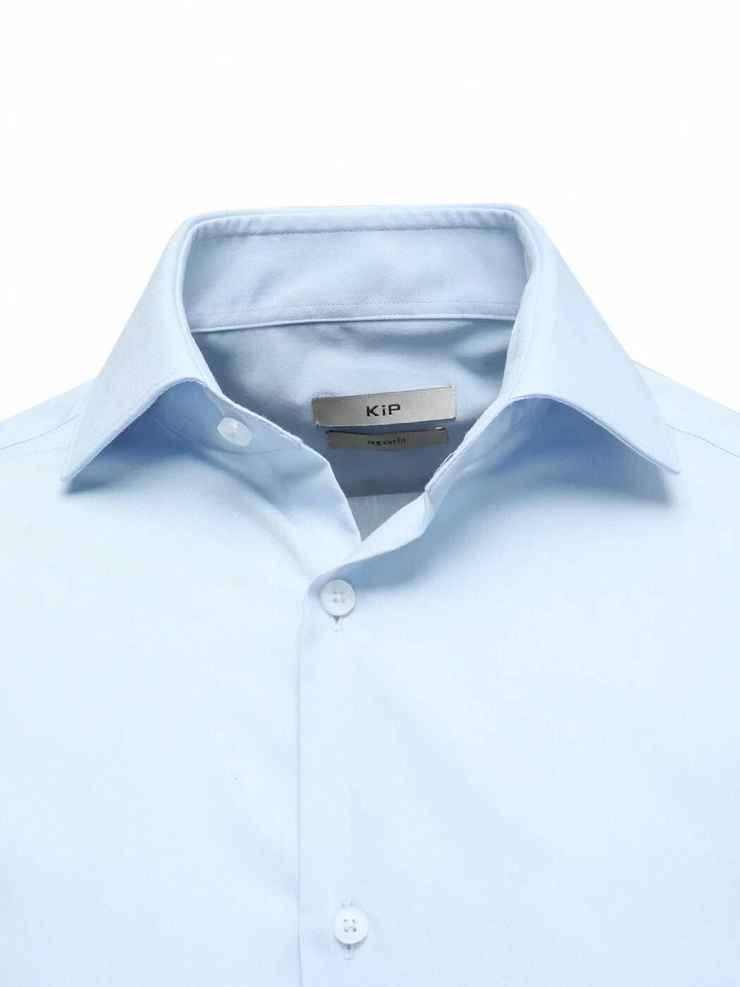 Blue Plain Regular Fit Weaving Classical Cotton Blended Shirt - 2