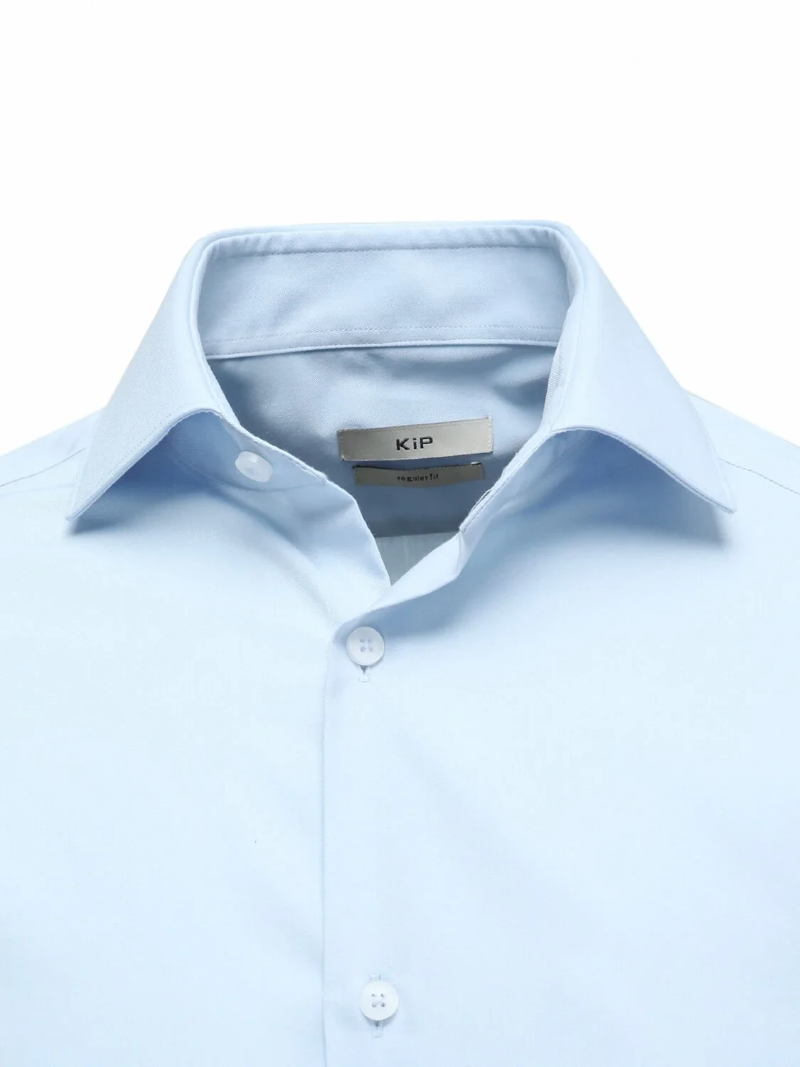 Blue Plain Regular Fit Weaving Classical Cotton Blended Shirt - 2