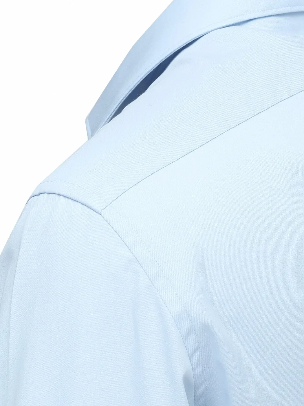 Blue Plain Regular Fit Weaving Classical Cotton Blended Shirt - 3