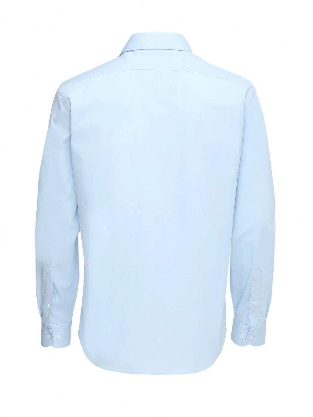 Blue Plain Regular Fit Weaving Classical Cotton Blended Shirt - 5