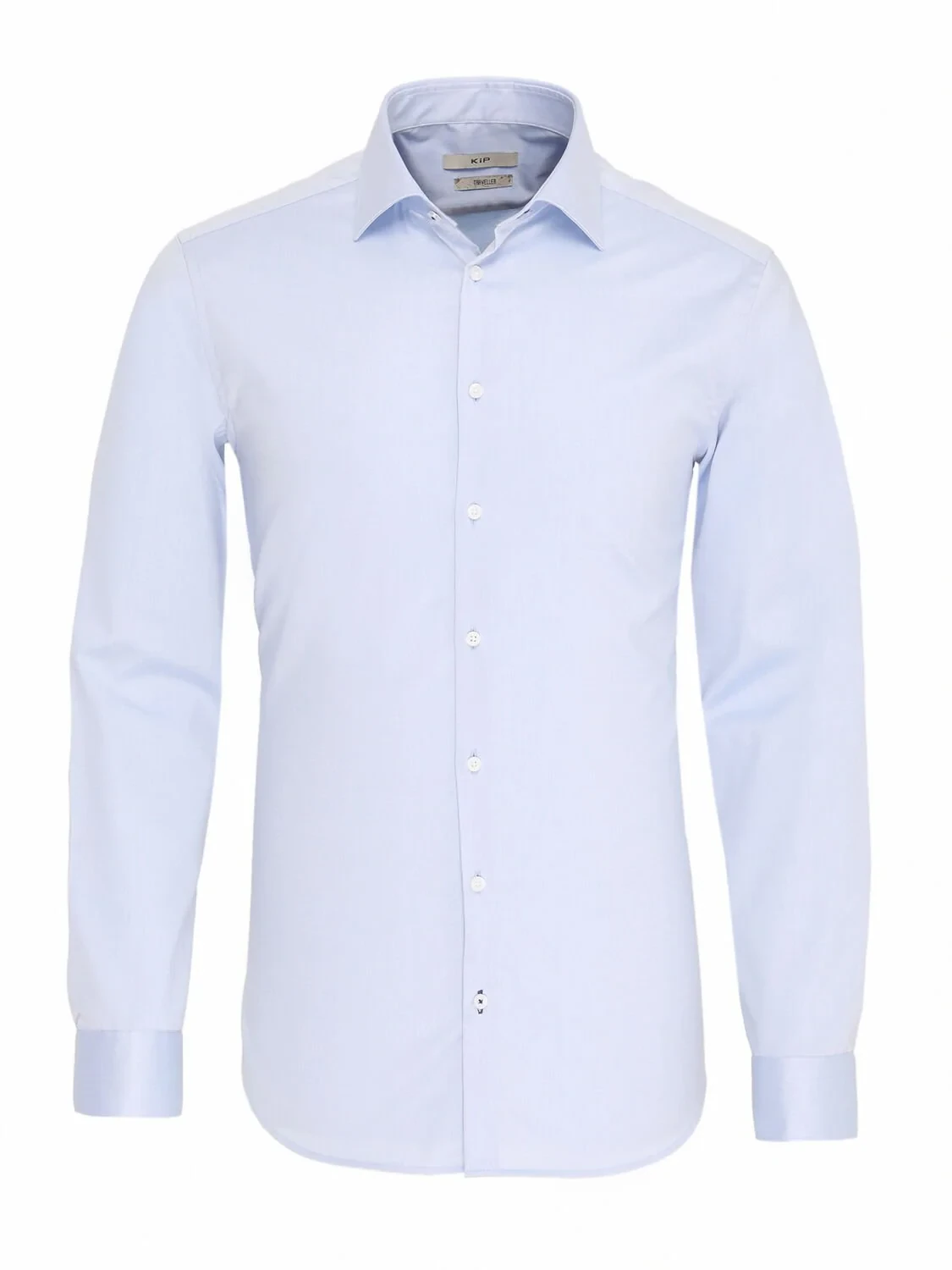 Blue Plain Slim Fit Weaving Classical 100% Cotton Shirt - 1