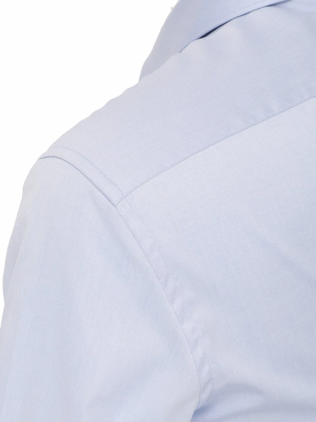 Blue Plain Slim Fit Weaving Classical 100% Cotton Shirt - 3