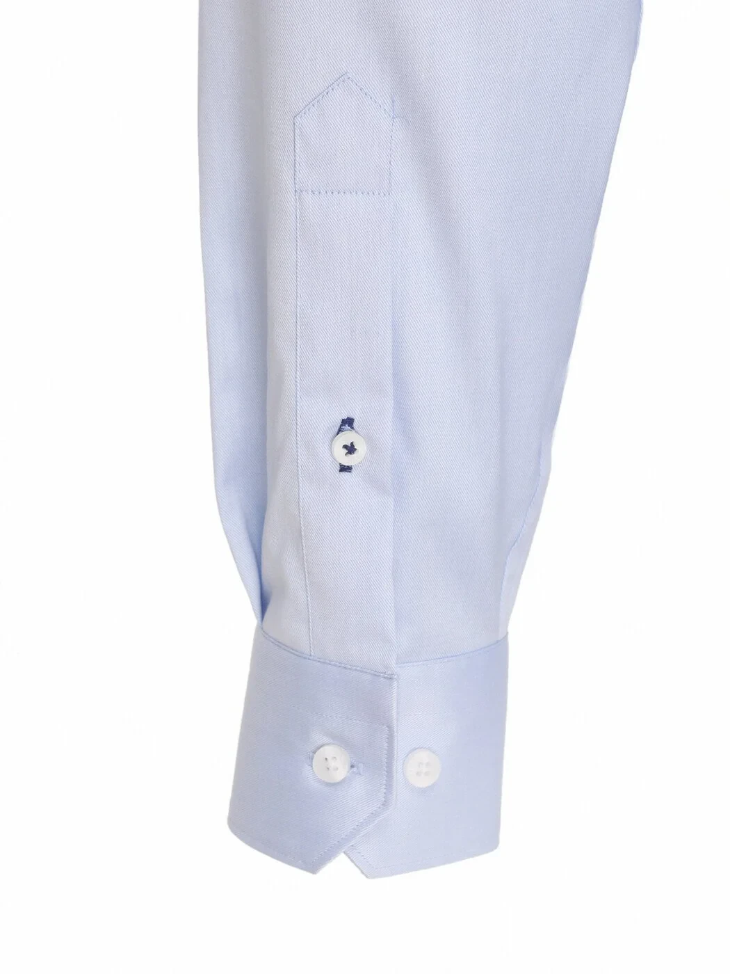 Blue Plain Slim Fit Weaving Classical 100% Cotton Shirt - 4