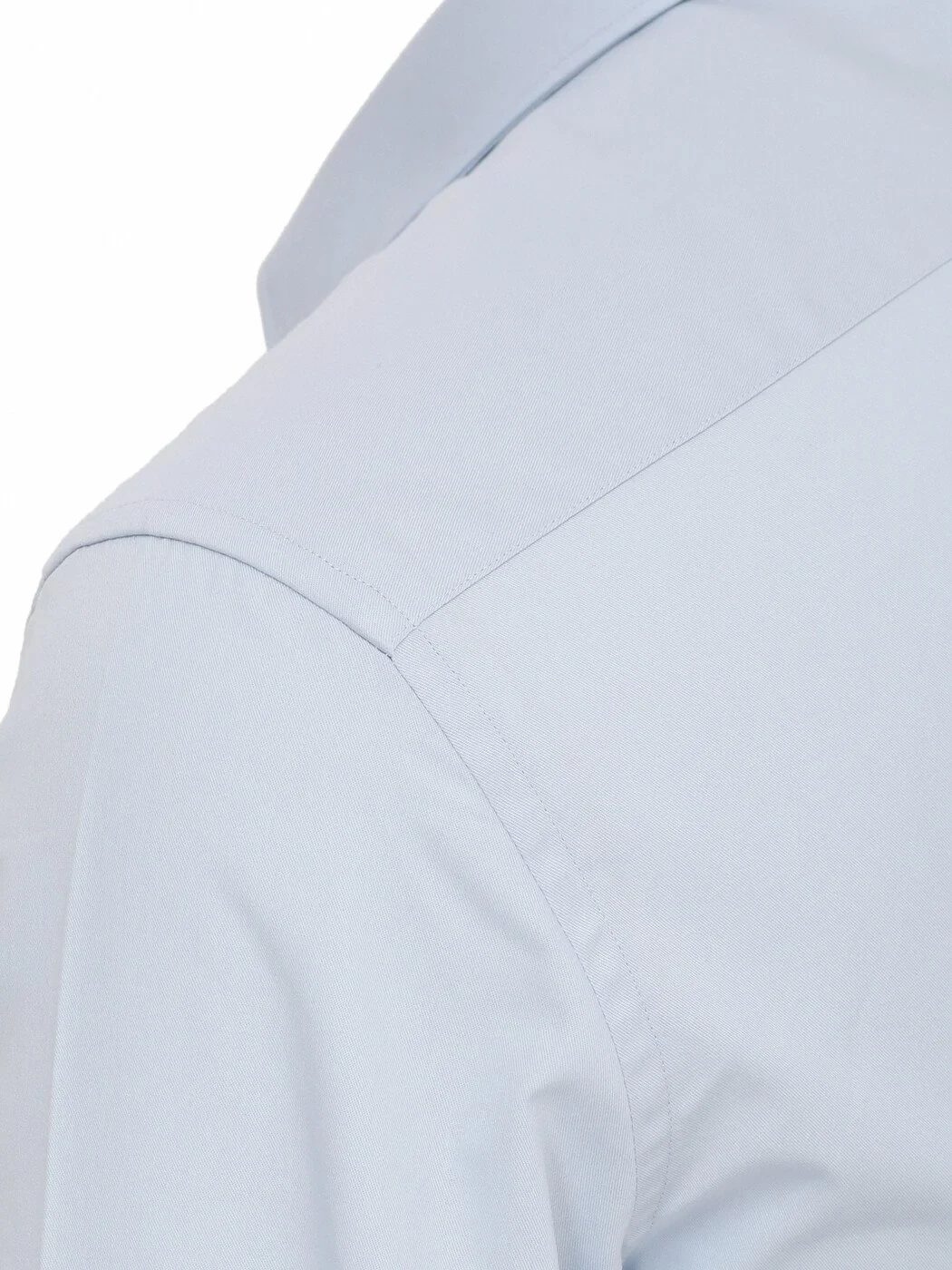 Blue Plain Slim Fit Weaving Classical Cotton Blended Shirt - 3
