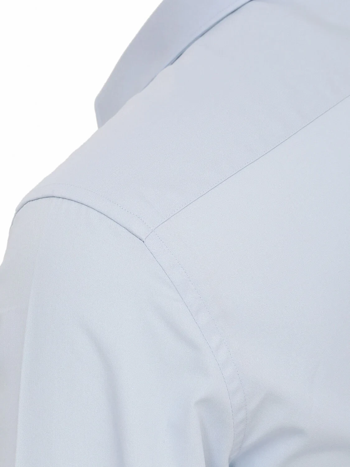Blue Plain Slim Fit Weaving Classical Cotton Blended Shirt - 3