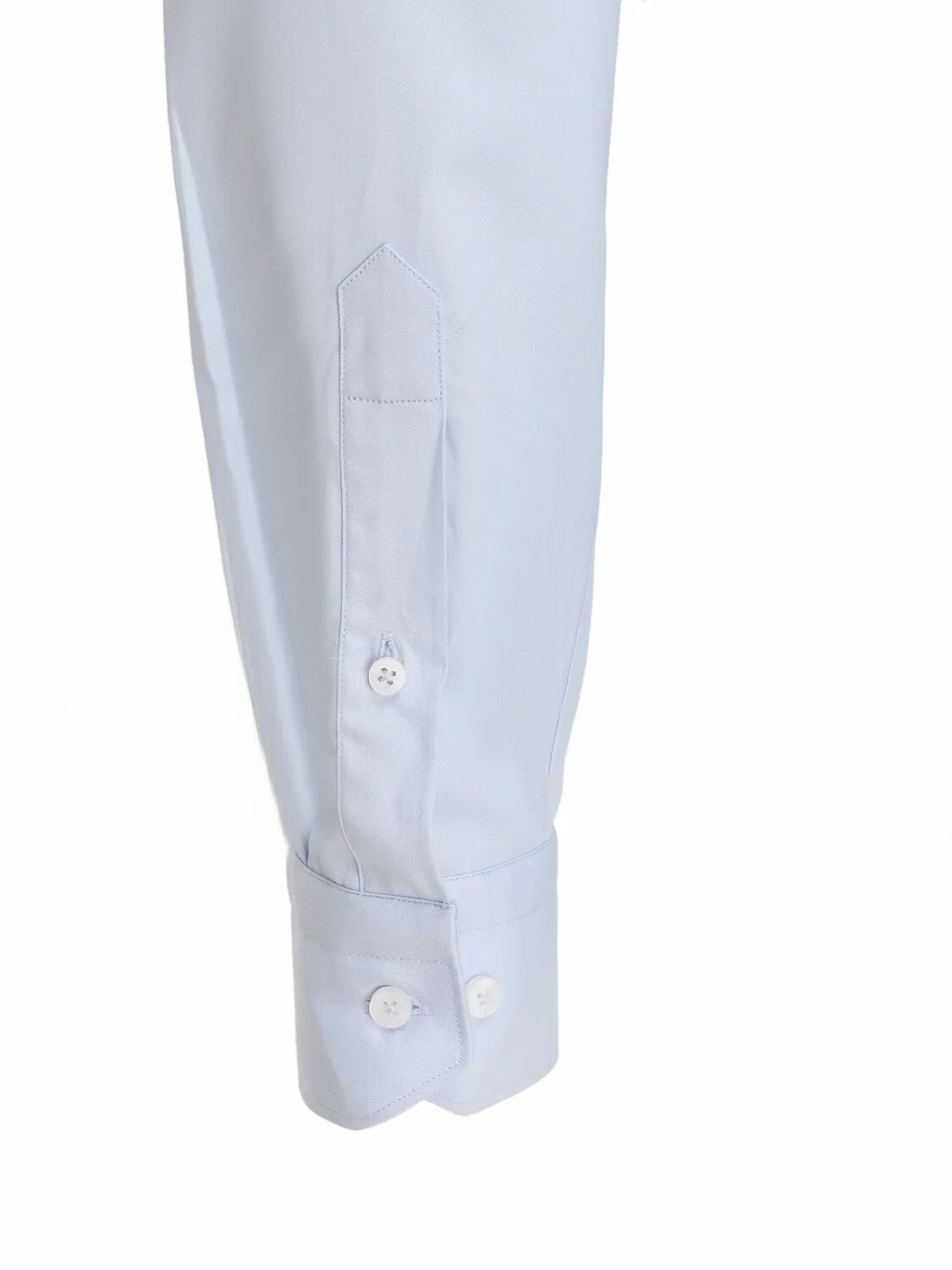 Blue Plain Slim Fit Weaving Classical Cotton Blended Shirt - 4
