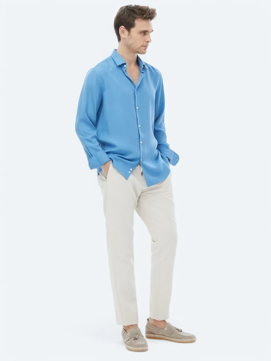 Blue Regular Fit Weaving Casual Shirt - 2