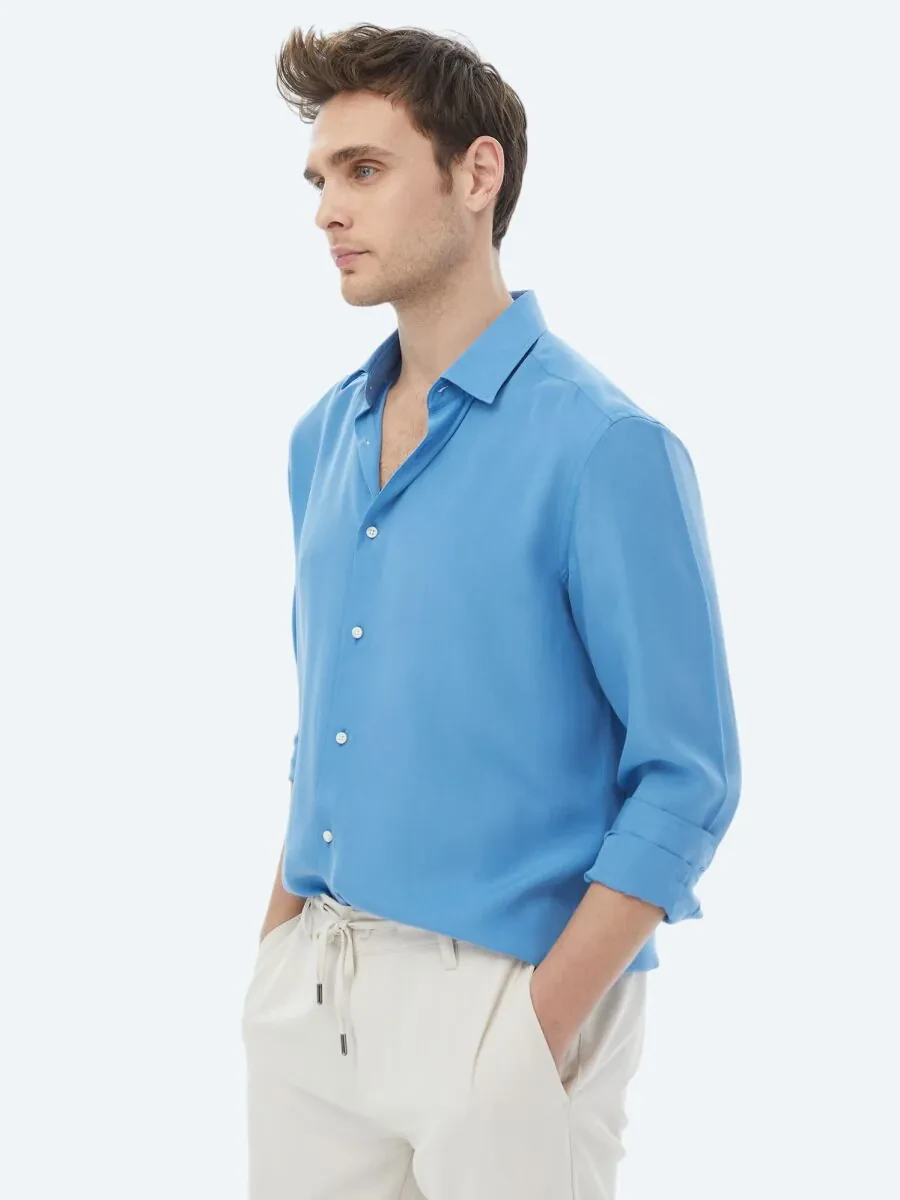 Blue Regular Fit Weaving Casual Shirt - 6