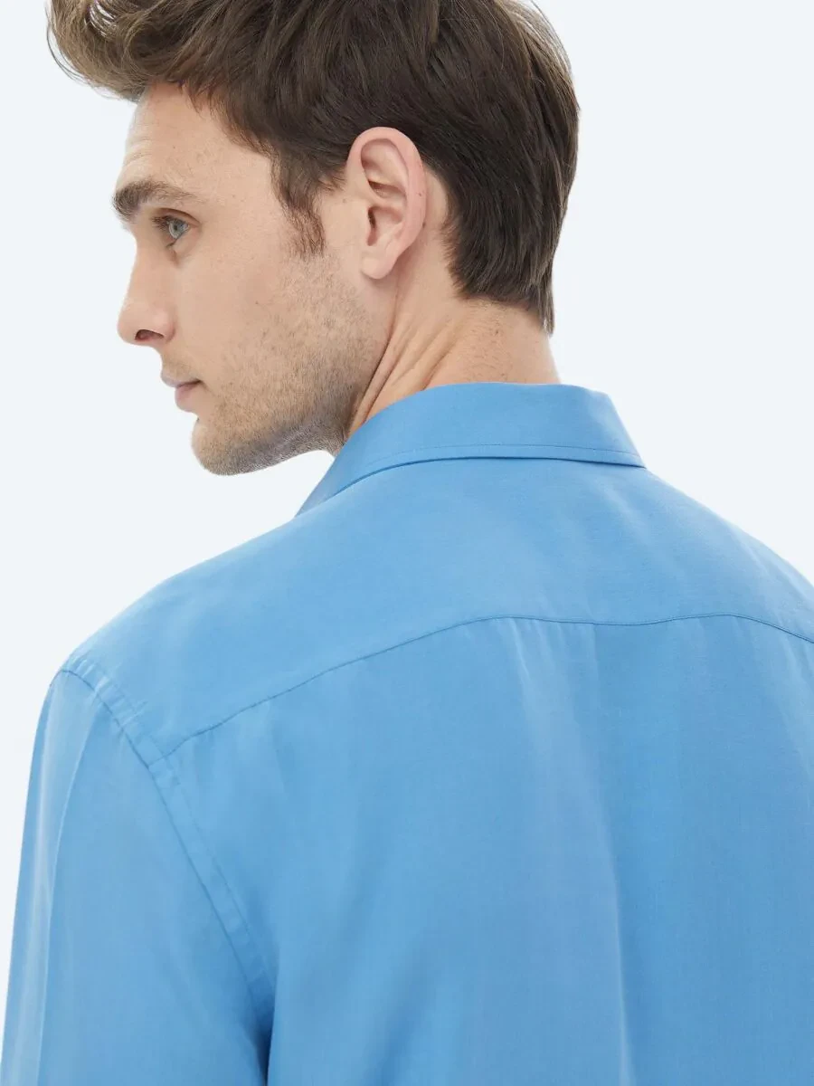 Blue Regular Fit Weaving Casual Shirt - 8