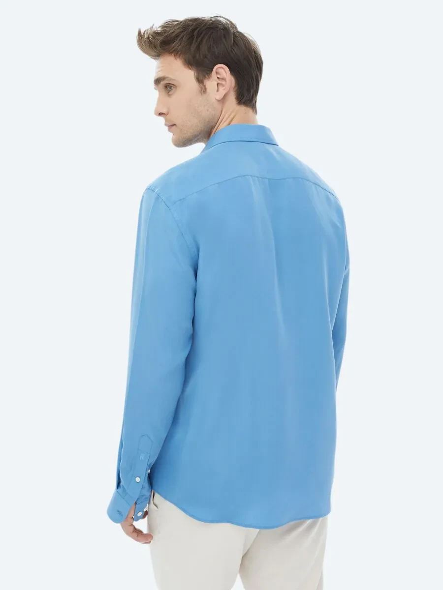 Blue Regular Fit Weaving Casual Shirt - 9