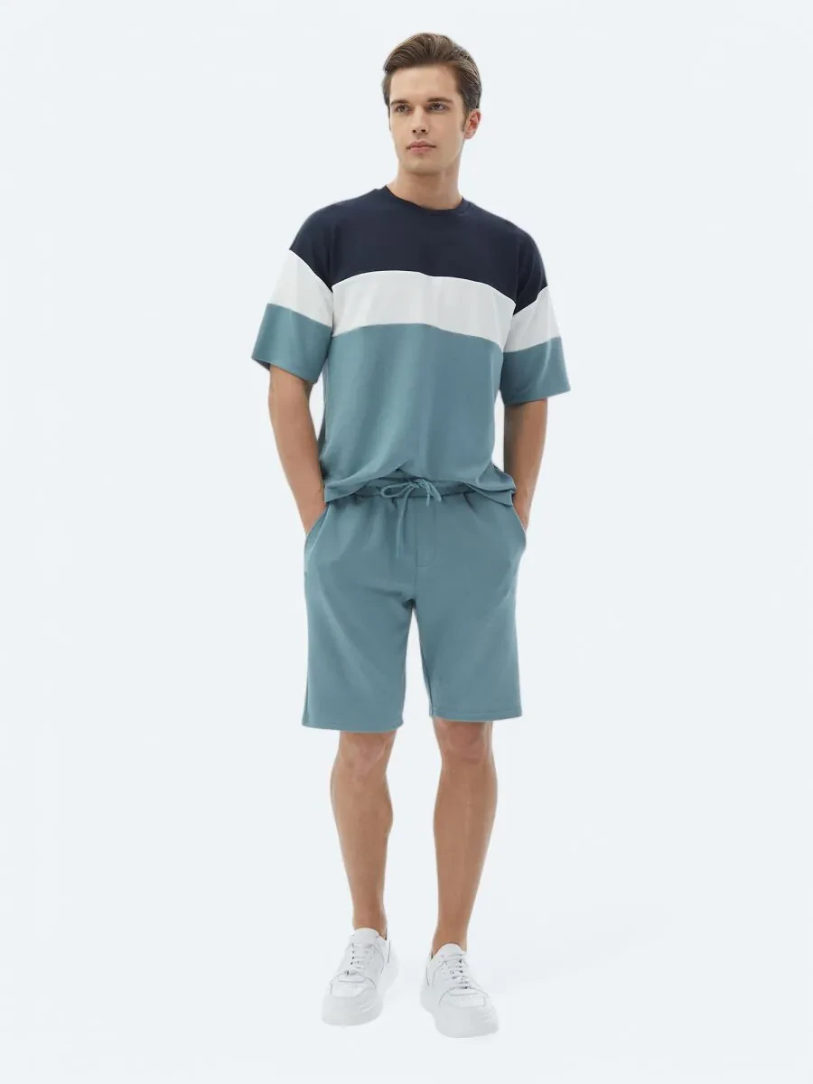 Blue Striped Crew Neck T-Shirt - 2