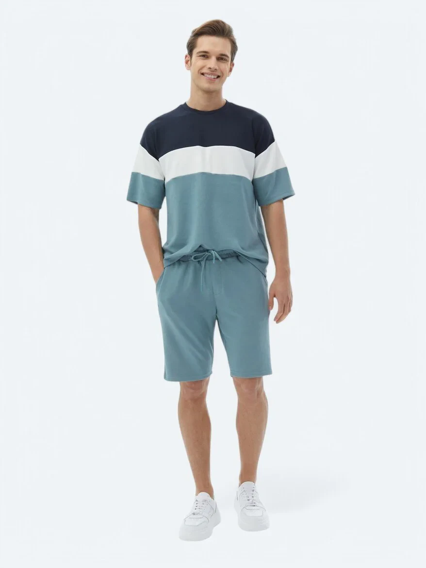 Blue Striped Crew Neck T-Shirt - 5