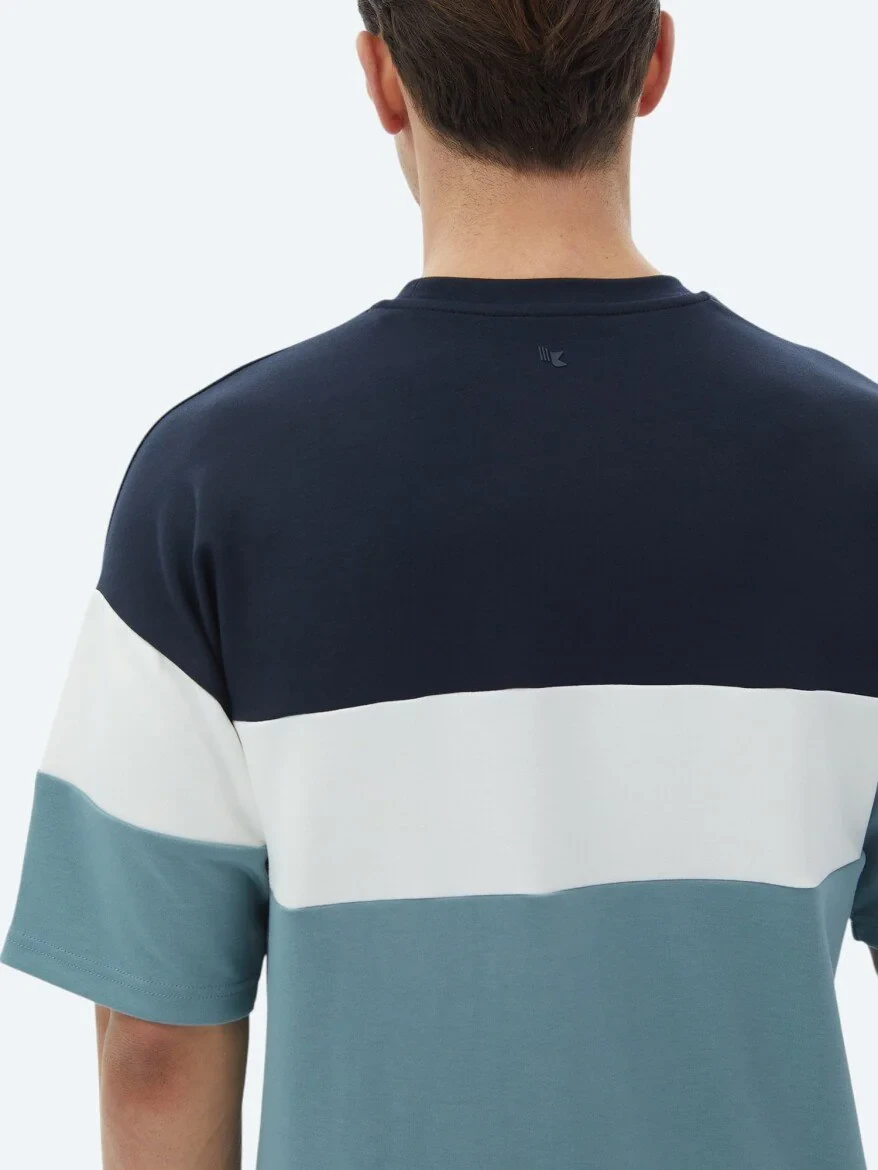 Blue Striped Crew Neck T-Shirt - 6