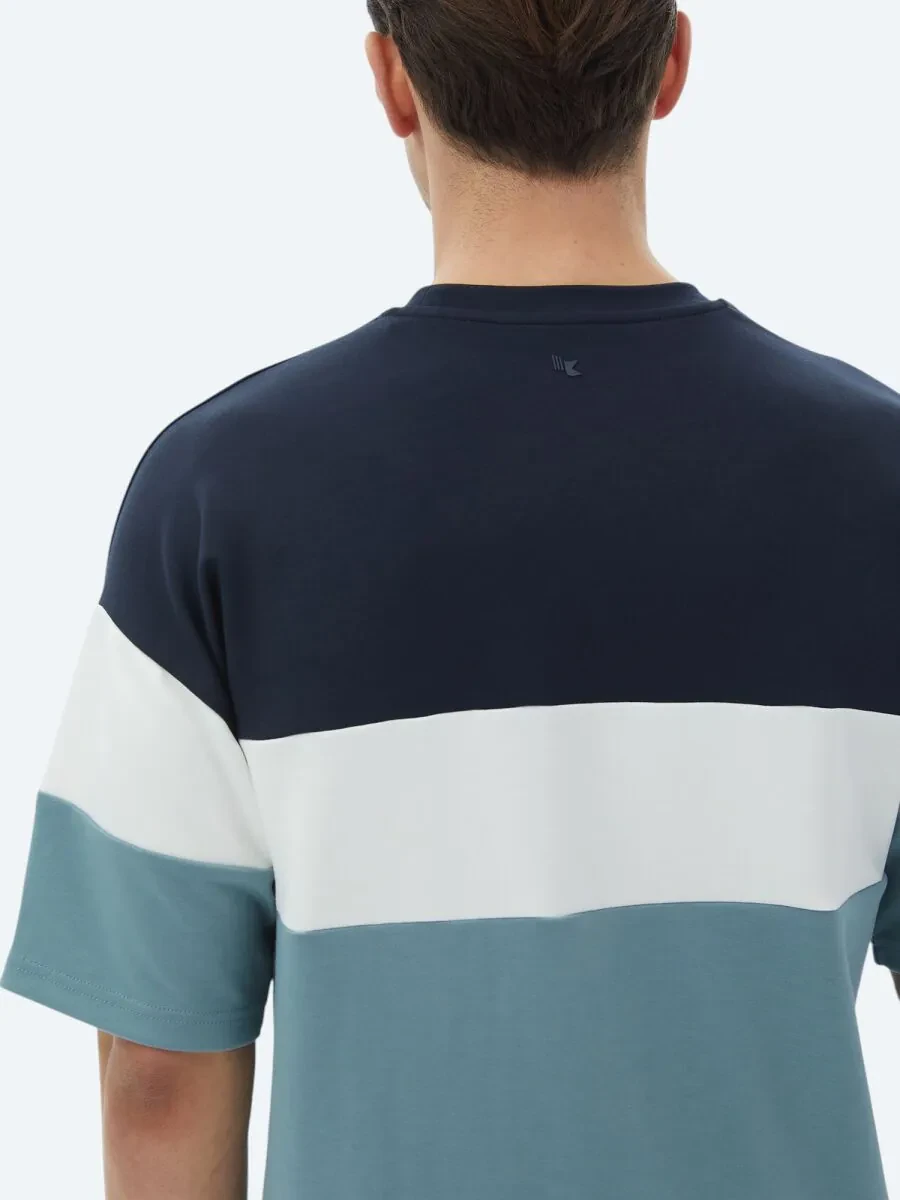 Blue Striped Crew Neck T-Shirt - 6