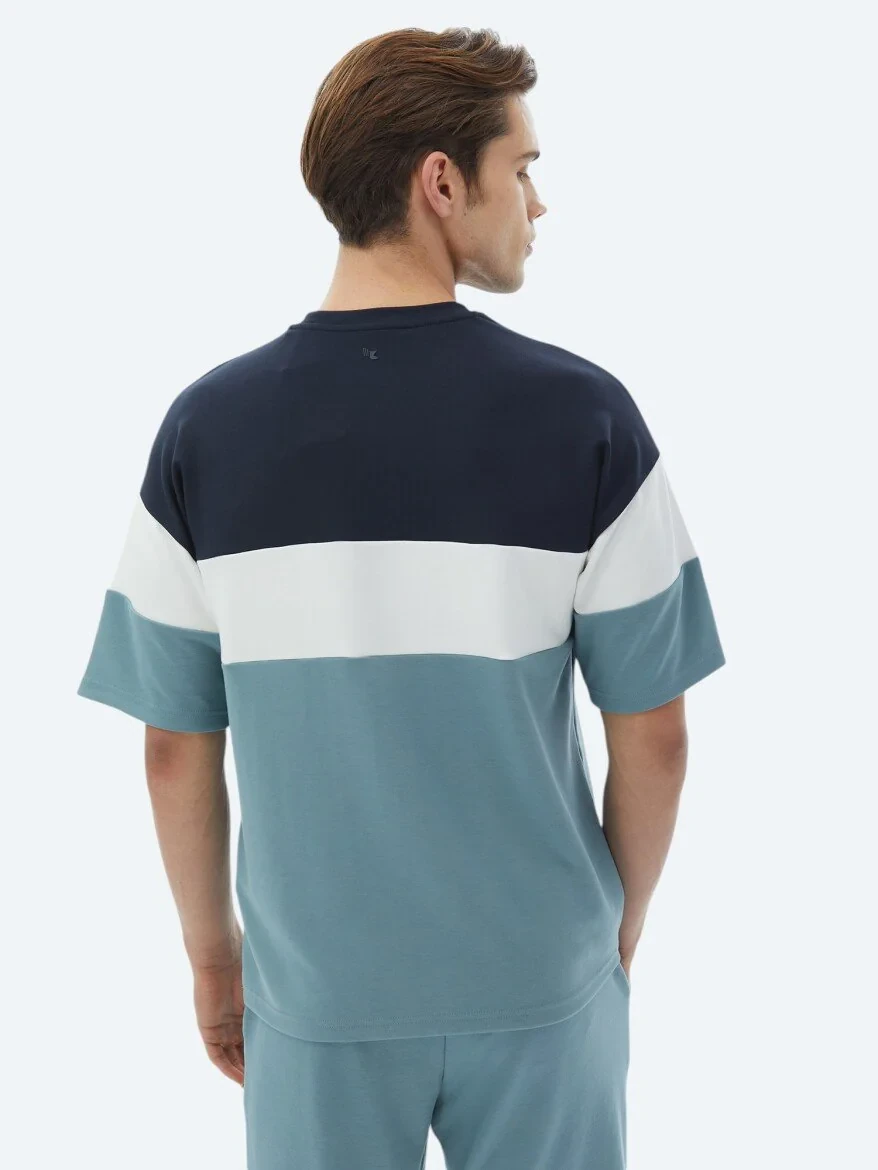 Blue Striped Crew Neck T-Shirt - 7