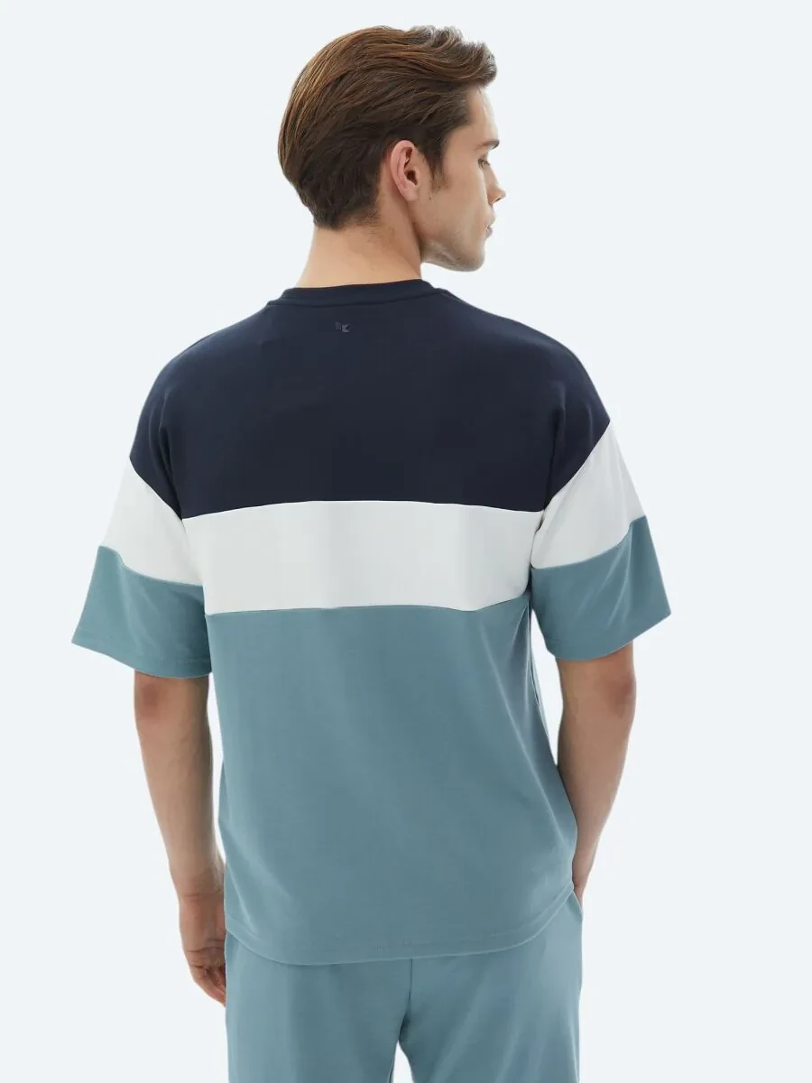 Blue Striped Crew Neck T-Shirt - 7