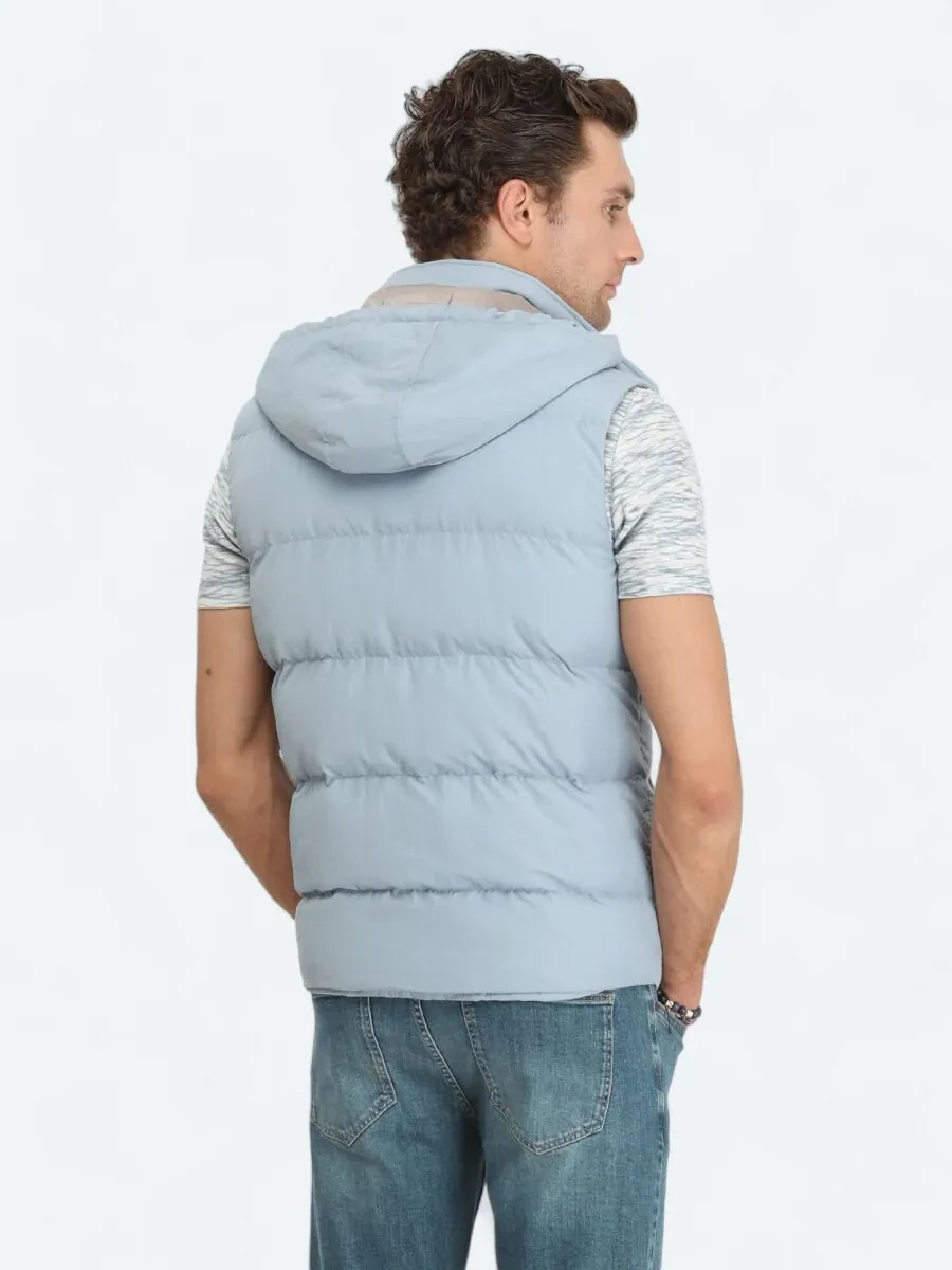 Blue Weaving Puffer Vest - 6