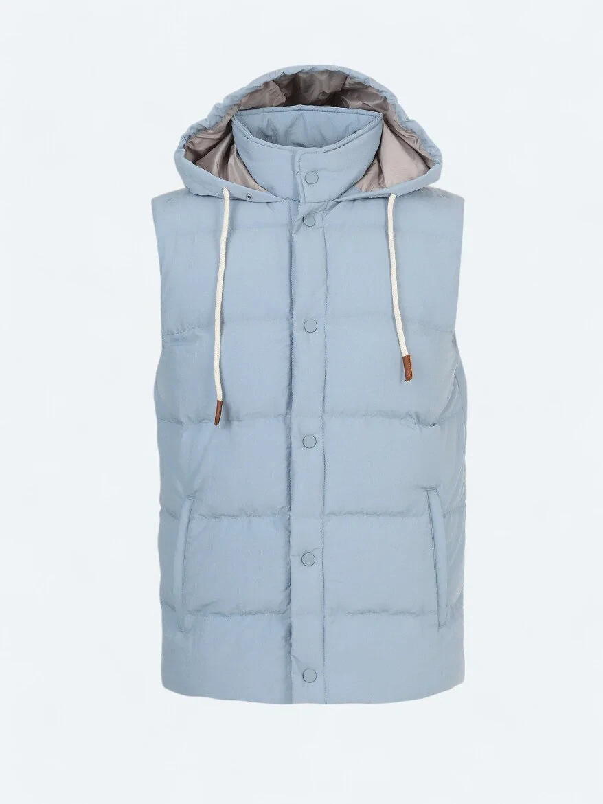 Blue Weaving Puffer Vest - 7