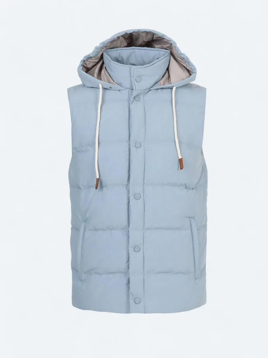 Blue Weaving Puffer Vest - 7