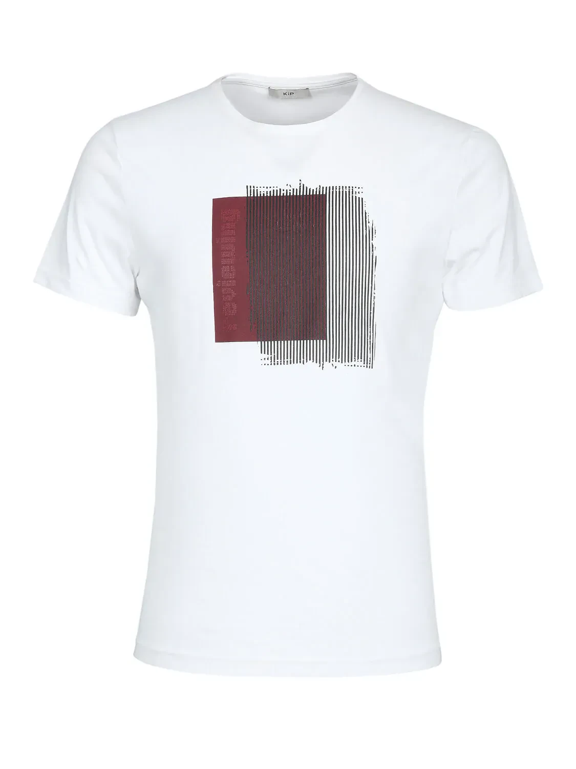 Bordo Baskılı %100 Pamuk T-Shirt - 6