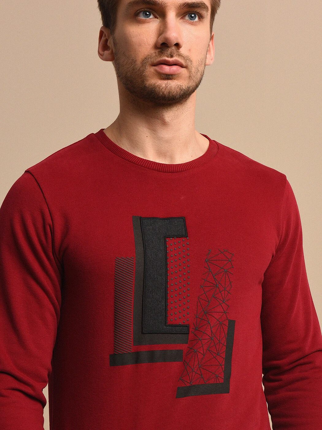 Bordo Baskılı Sweatshırt - 2