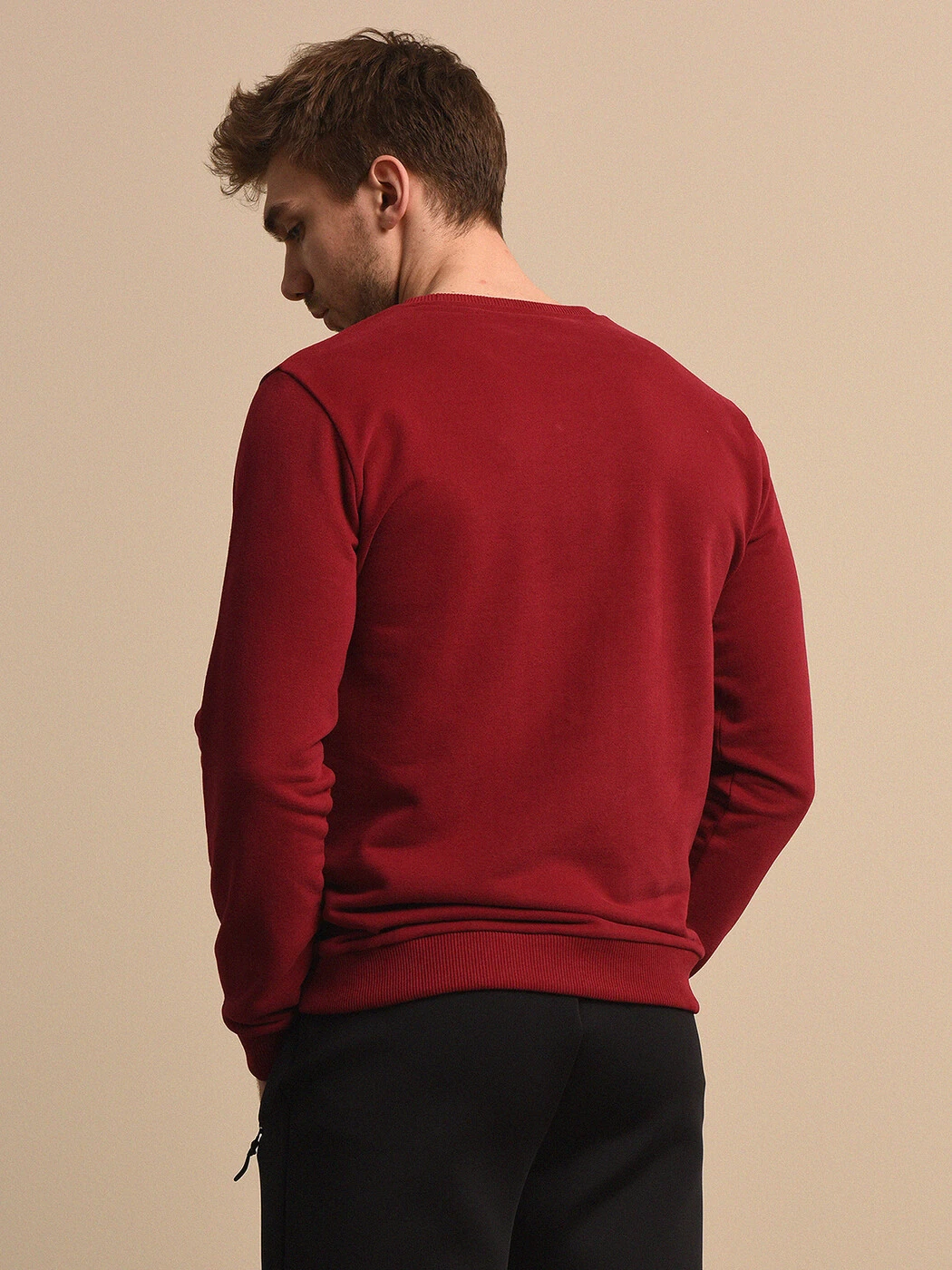 Bordo Baskılı Sweatshırt - 4